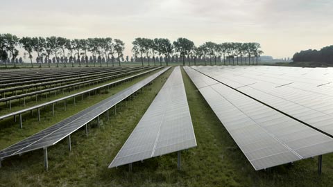 Solpaneler på marken