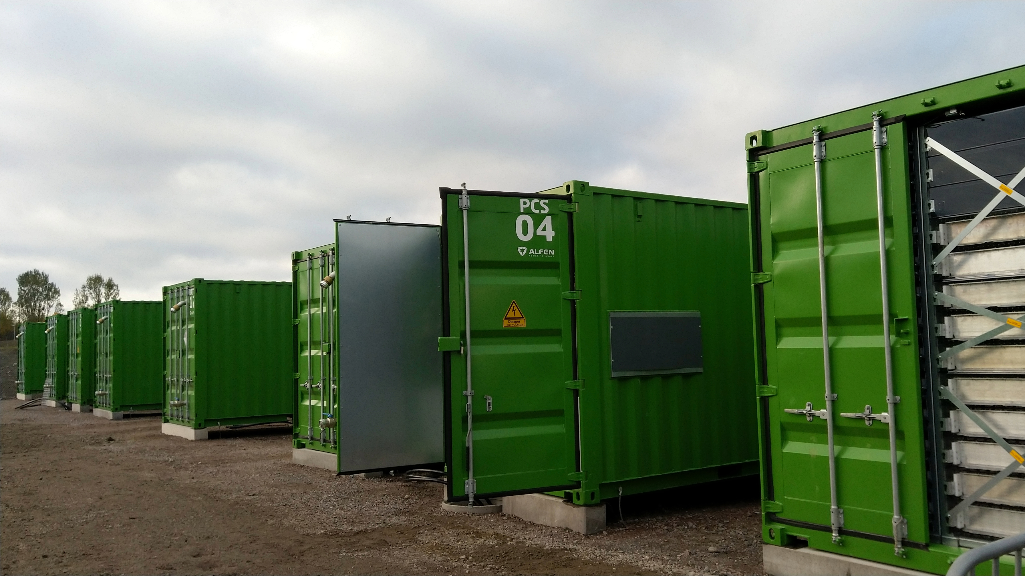 En containerbaserad lösning av ett batterilager